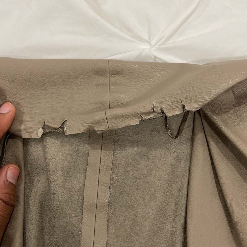 Zara Faux Leather Waterfall Open Front Jacket - Picture 7 of 7
